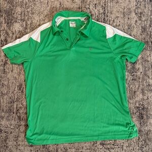Izod Green and White Men's Polo Shirt